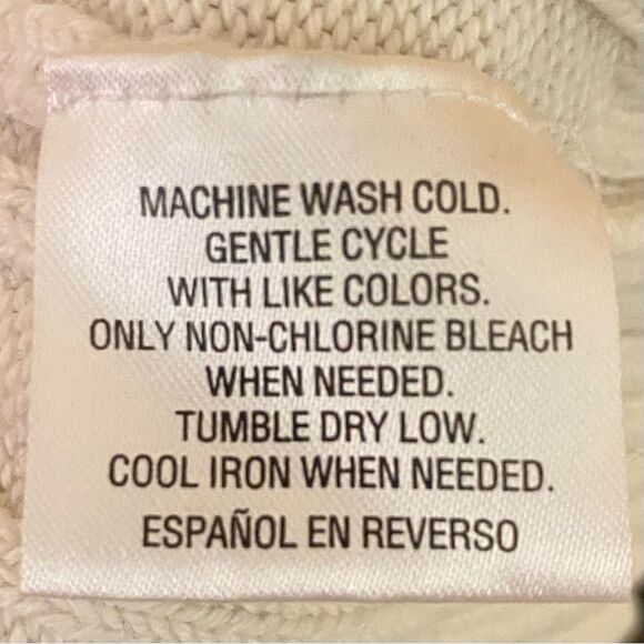 Charter Club Cream Cable Knit Turtleneck Sweater Womens Size Medium Ribbed - Picture 5 of 5